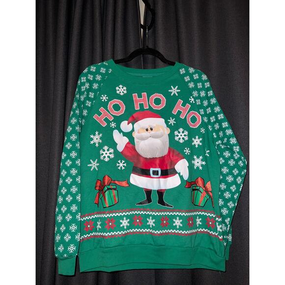 Ugly Christmas Sweater Xmas Sweatshirt Crewneck Size Medium Rudolph - Picture 1 of 3